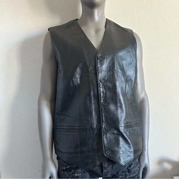Canda men’s leather vest - Picture 9 of 12
